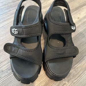 UGG Black Open-Toe Flats